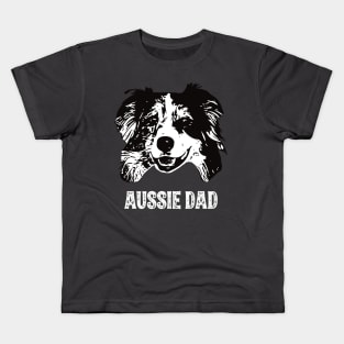 Australian Shepherd Dog Dad Kids T-Shirt